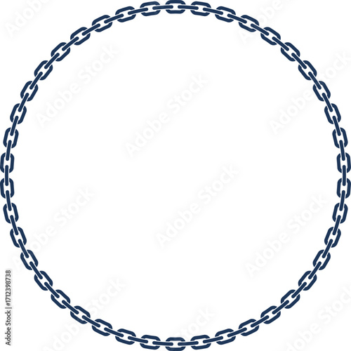 Circular Chain Frame Illustration for Badge, Emblem, or Industrial Design
