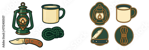 Outdoor camping gear collection featuring a lantern and camping tools for a memorable adventure