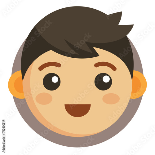Neutral emoji face emotion expression with simple straight mouth and dot eyes symbol of indifference