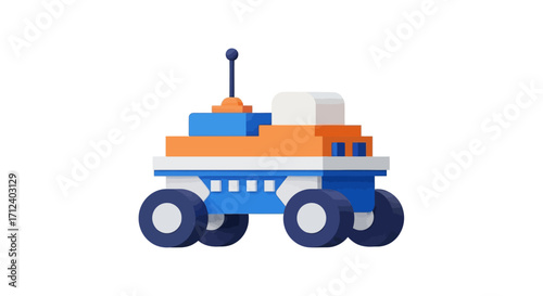 Orange and Blue Robotic Vehicle.