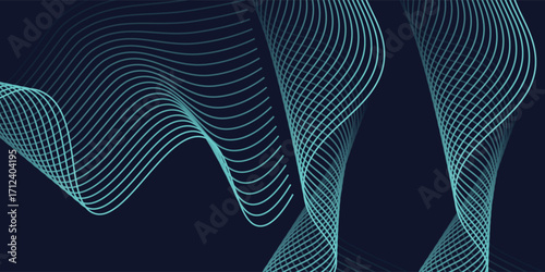 Vector abstract background with dynamic orange waves, lines and particles. Eps10