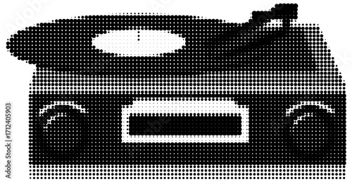 vinyl player halftone