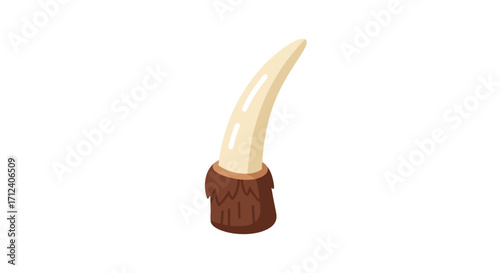 Single ivory tusk with brown base illustration.