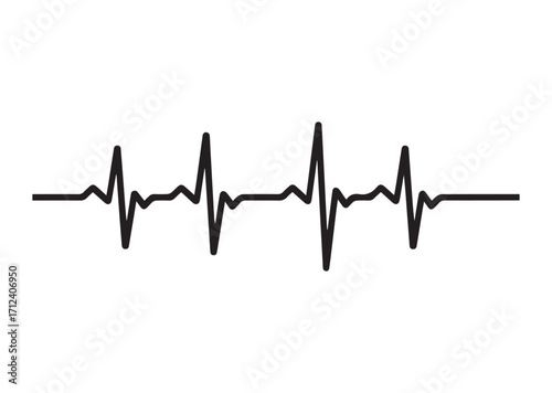 Heart beat line art Vector