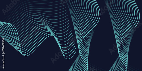 Vector abstract background with dynamic orange waves, lines and particles. Eps10