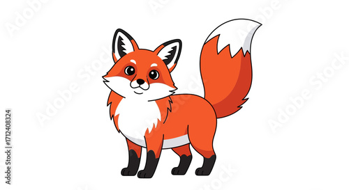 Charming Cartoon Fox Illustration A Playful Depiction of Wildlife in a Simple Style