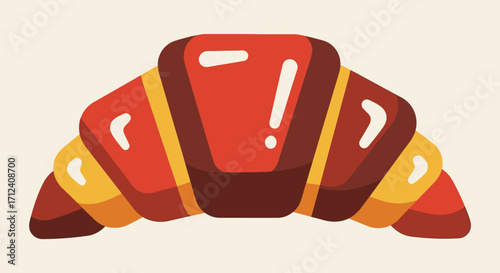 Stylized cartoon croissant pastry illustration icon.