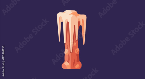 Stylized Cartoon Pillar with Melting Icing Dripping Down.