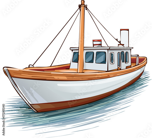 boat on a white background