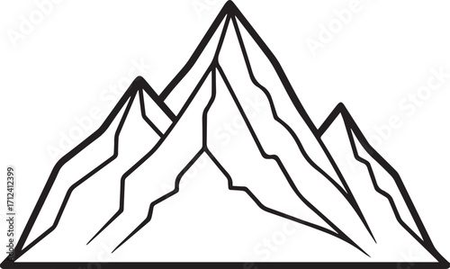 mountain outline drawing outline vector illustration line art