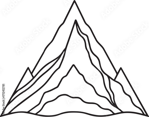 mountain outline drawing outline vector illustration line art