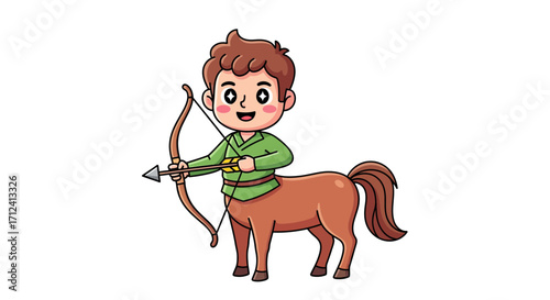 Adorable Cartoon Centaur Archer Mythical Creature Illustration