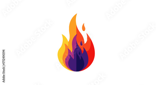 Vibrant abstract flame illustration with warm colors and dynamic shapes.