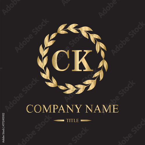 CK logo initial letter luxury royal logo. template symbol. modern golden luxury logo. abstract monogram vector letter mark brand fashion. icon business monogram boutique font Clothing minimalist.