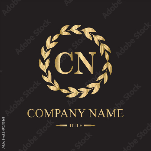 CN logo initial letter luxury royal logo. template symbol. modern golden luxury logo. abstract monogram vector letter mark brand fashion. icon business monogram boutique font Clothing minimalist.