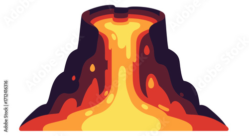 Volcanic eruption showcasing molten lava flowing from the crater.