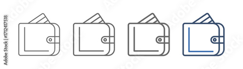 
outline icon set wallet with money storage design