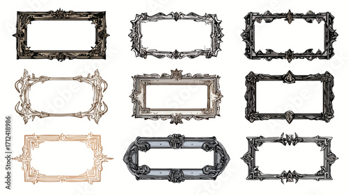 Medieval Style Empty Frames for Game UI Borders Decoration Bundle