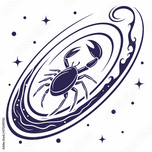 Cancer zodiac sign illustration in vector format