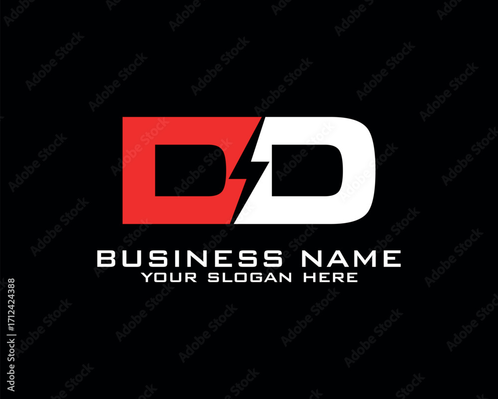 Fototapeta premium Initial B D logo concept with electric template vector