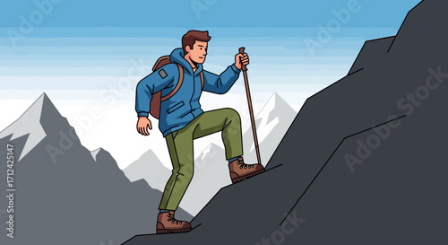 Adventurous Climber Ascends Rocky Mountain, Achieving Their Personal Summit Victory