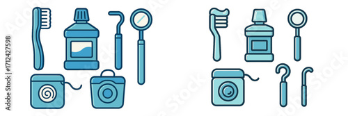 Essential dental tools and products for effective oral hygiene practice and dental care routines