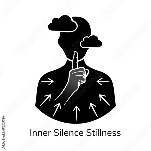 Inner Silence Stillness Meditation Calm Hand Drawn Vector