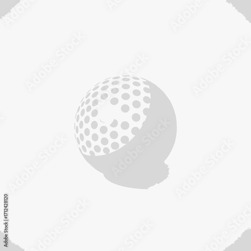 Golf ball with dimples on a white background.