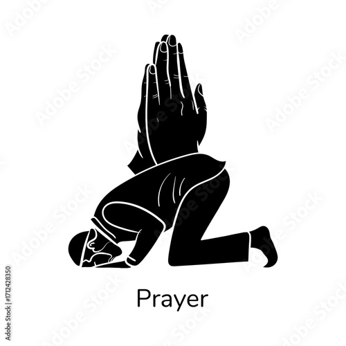 Prayer Worship Religion Meditation Devotion Hand Drawn Vector