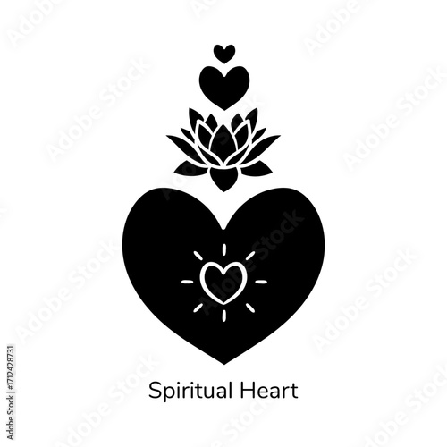 Spiritual Heart Love Meditation Sacred Hand Drawn Vector
