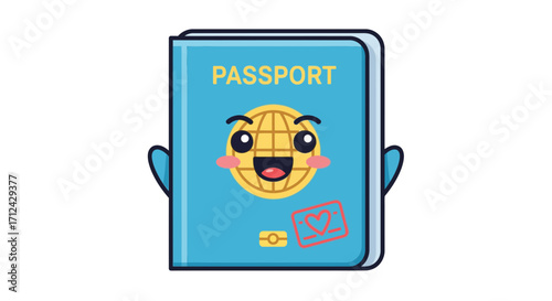 Cute Cartoon Passport Character Illustration