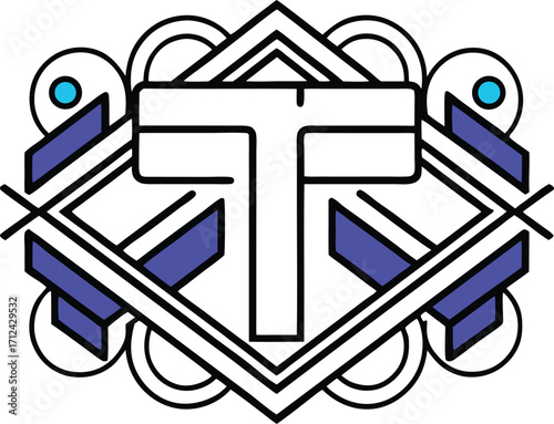 Celtic cross vector illustration, a symbolic design for business and technology