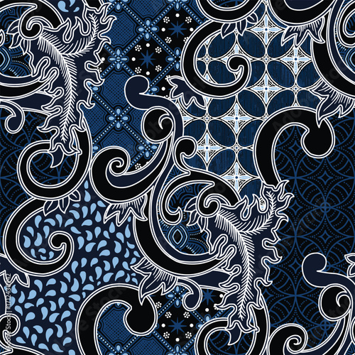 Sogan pattern batik design with classic ornaments and decorations