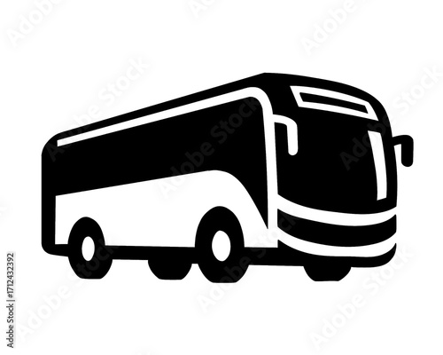 bus icon, silhouette style image
