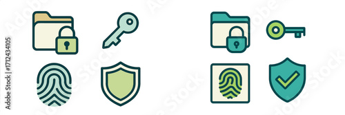 Security icons representing data protection and privacy measures in digital environments