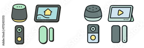 Smart home devices and controllers for modern living and convenience with various functionalities in a simplified design