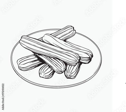 churros cake vector illustration