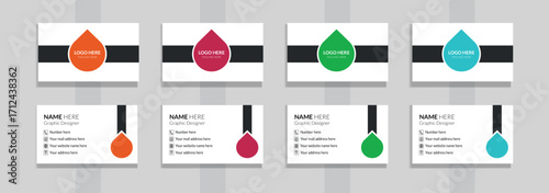 Creative modern name card and business card, Personal visiting card. Vector illustration.