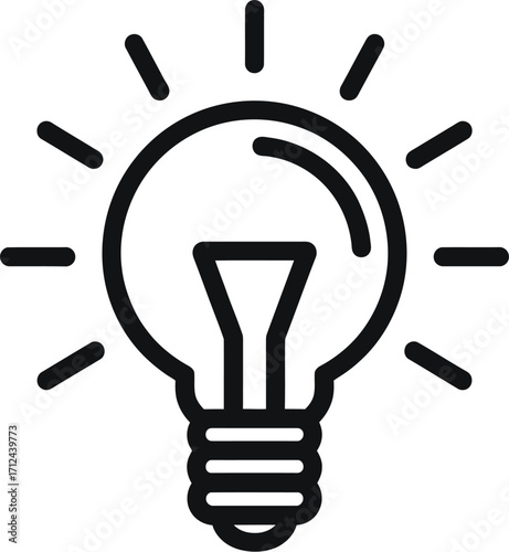 Glowing light bulb idea symbol innovation creativity