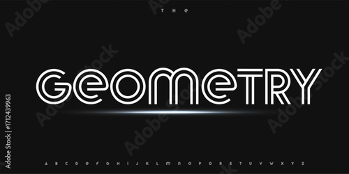 Futuristic monoline alphabet, striped linear font, elegant techno type for AI logo, digital headline, abstract typography, modern typographic design. Vector typeset.