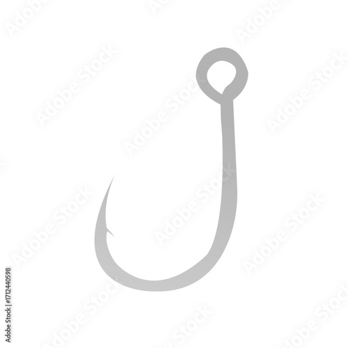 sharp iron fish hook vector for catching bait