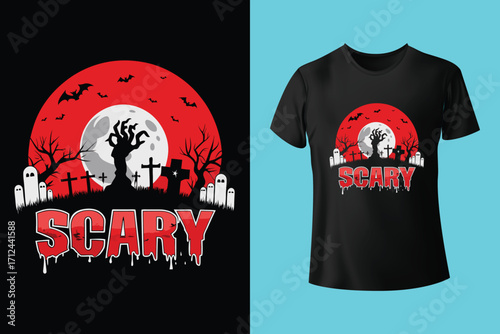 "Trick or Treat" typography Halloween t-shirt design.