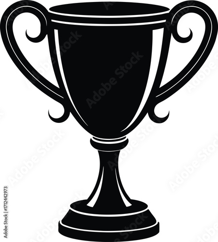 Elegant gold trophy cup with ornate handles for awards and recognition