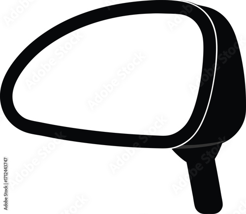 car side mirror silhouette vector illustration on white background 