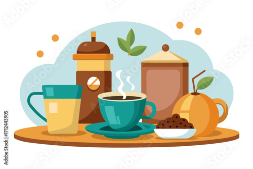 cup of coffee with sweets