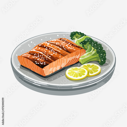 grilled salmon steak
