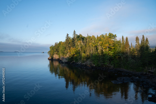 Forest at Lake Superior at Sleeping Giant Provincial park, Ontario Canada 