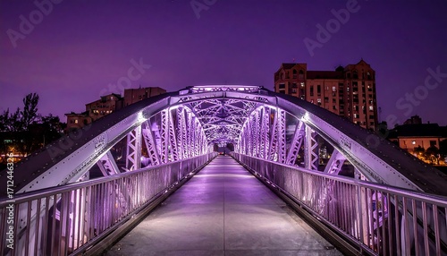 Purple bridge at twilight