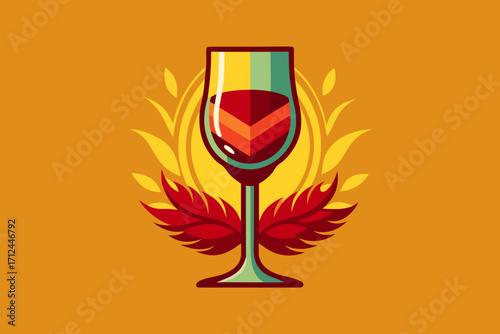 vector illustration of wine glass