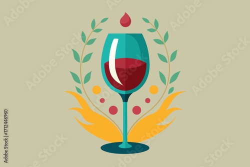 vector illustration of wine glass